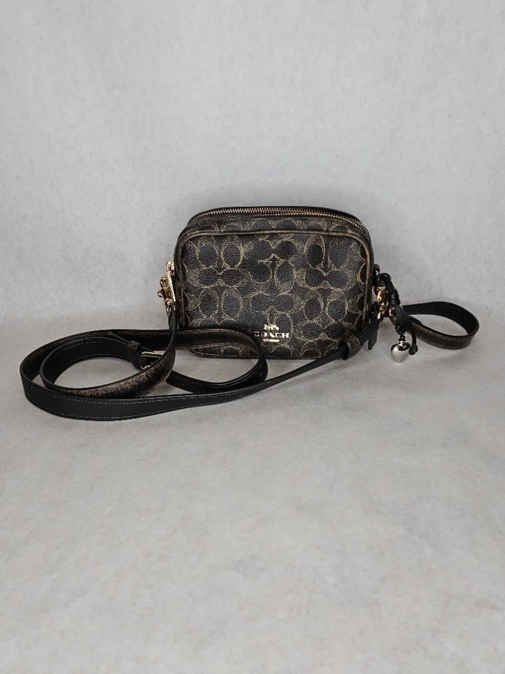 Coach Mini Carey Monogram Signature Crossbody Handbag Purse